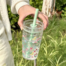 Axyaa Tritan Tumbler Cup with Straw & Lid Transparent Plastic for Cold Beverages