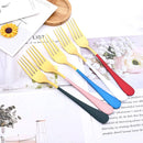 Axyaa Stainless Steel Dinner Forks Set - 6 Piece Cutlery Utensils Tableware