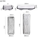 Axya Irregular Glass Dinner Plate Set for Sushi, Dessert & Snacks - Specialty Tableware