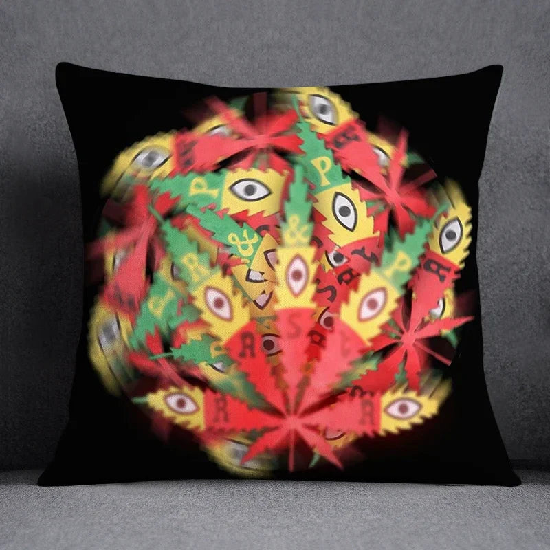 Axyaa Green Leaf Theme Pillowcase - Decorative Polyester Home Decoration 45*45cm