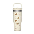 Axyaa Stainless Steel Thermal Water Bottle with Straw Handle, 30oz Insulated Tumbler