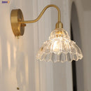 Axyaa Brass LED Wall Lights Clear Glass Nordic Modern Vanity Mirror Wandlamp