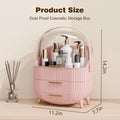 Axyaa Vanity Makeup Organizer with Lid, Drawers - Cosmetics Skincare Display Case