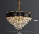 Axyaa Gold Body Black Metal Crystal Chandelier for Elegant Home Lighting
