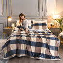 Axyaa Leaf Print Flannel Blanket: Soft Plush Bedspread for Sofa & Bed