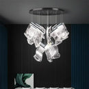 Axyaa Luxury Acrylic Leaf LED Chandelier Dimmable Pendant Light
