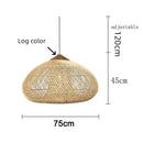 Axyaa Vintage Rattan Pendant Lamps: Handmade LED Lighting for Kitchen Island, Dining Room