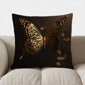 Axyaa Golden Butterfly Pillow Cover Pattern for Sofa, Bedroom, Car, Decor