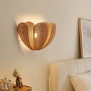 Axyaa Modern Rattan Wabi Sabi Wall Scones: Nordic Minimalist Bedside Lamp