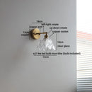 Axyaa Vintage Brass Glass Flower LED Wall Lamps for Home Design Lighting