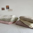 Axyaa Quilted Cotton Sand Washed Bed Cover - Cream Padded Sheets