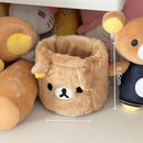 Axyaa Bear Plush Pencil Holder & Makeup Brush Container - Desktop Decor & Stationery Organizer