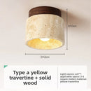 Axyaa Yellow Travertine LED Ceiling Lamp for Elegant Indoor Spaces