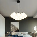 LED Chandeliers Milk White Glass Ball Pendant Lamps by Axyaa for Home Lighting Decor