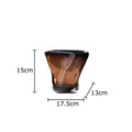 Axyaa Brown Glass Vase Hydroponics Plant Pot for Stylish Floral Arrangements