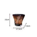 Axyaa Brown Glass Vase Hydroponics Plant Pot for Stylish Floral Arrangements