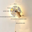 Axyaa Stone Terrazzo LED Wall Lights with Pull Chain Switch - Set of 2