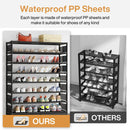Axyaa 10 Tier Shoe Rack with 4 Bins Drawers, 32 Pairs Vertical Shoe Organizer