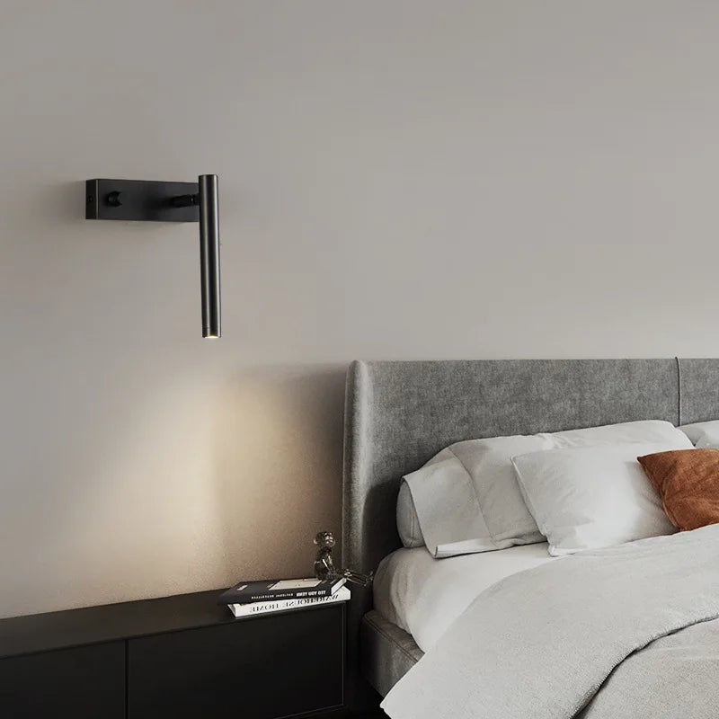 Axyaa Rotatable Copper Wall Lights for Bedroom Living Room Reading Lamp