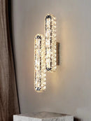 Axyaa Gold/Silver Stainless Steel Crystal Wall Sconce for Home Bedroom