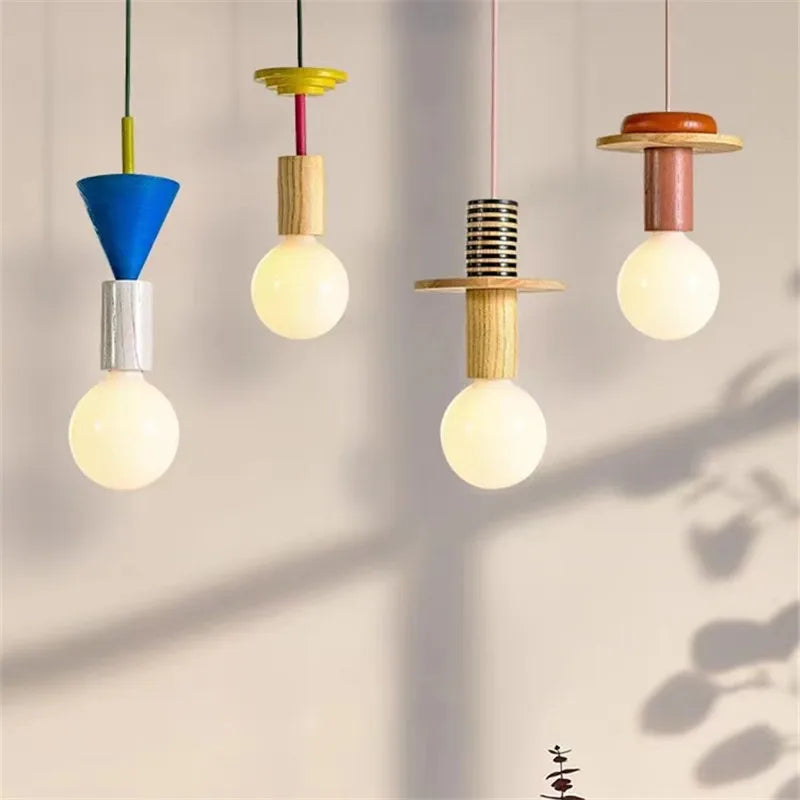 Axyaa Wooden Pendant Light LED Nordic Kitchen Bedroom Decor