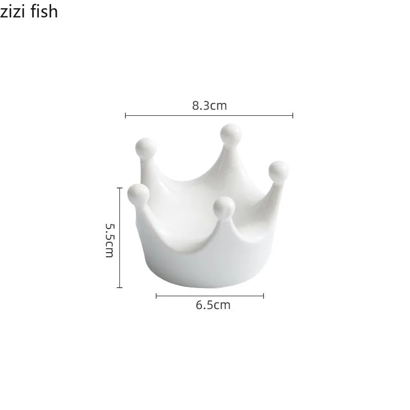 Axya Crown Ceramic Dim Sum Plate Sushi Dessert Dish Molecular Cuisine Tableware