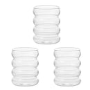 Axyaa Wave Vintage Glass Cups Set for Cold Drinks, Milk, Juice, Champagne