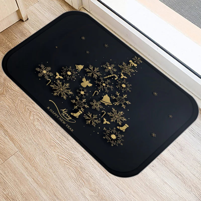 Axyaa Christmas New Year Home Entrance Non-Slip Floor Mat