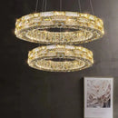Axyaa Crystal Chandelier: Elegant Round Lamp for Luxurious Living, Dining, and Bedroom