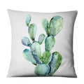 Luxurious Axyaa Succulent Cactus Flower Printed Linen Throw Pillow Case