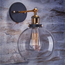 Industrial Retro Wall Sconce by Axyaa with Glass Lampshade, Vintage Loft Fixtures