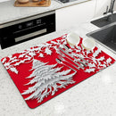 Axyaa Holly Berry Kitchen Drying Mat - Quick Dry & Antiskid Drain Pad