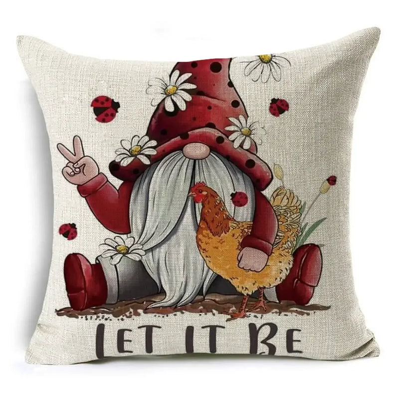 Axyaa Cartoon Christmas Linen Pillowcase Decoration 45cm*45cm, Perfect Gift for Home