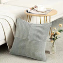 Axyaa Boho Patchwork Corduroy Striped Throw Pillow Covers for Home Decor