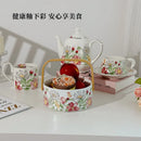 Axyaa Vintage Breakfast Tea Set: Cup, Teapot - Ideal Gift for Birthdays, Weddings.