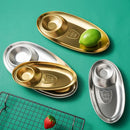 Axyaa Stainless Steel Oval Snack Plate for Hotel and Restaurant