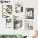Scandinavian Green Leaves Reeds Posters Boho Wall Art Axyaa Canvas Prints
