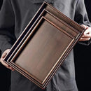 Axyaa Bamboo Wooden Rectangular Food Tray with Handle - Home Hotel Kitchen Storage