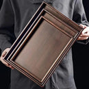 Axyaa Bamboo Rectangular Storage Tray with Handle for Dinner, Dessert, and Fruit
