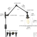Axyaa Black Vintage Wall Lamp with White Glass Shade, Industrial Loft Style