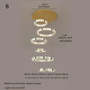 Axyaa Large Crystal Ceiling Pendant Light Fixture Luxury Villa Stairwell Decor Gold