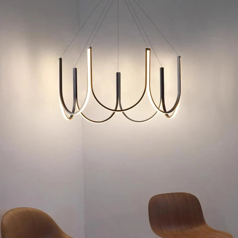 Axyaa LED Chandeliers: Modern Pendant Lights for Living and Dining Room