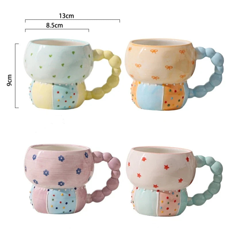 Axyaa Ceramic Sweet Mug, High Color Value Coffee Cup, Breakfast Milk Tea Juice Cup
