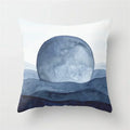 Geometric Blue Ink Flower Pillowcase for Stylish Home Decor by Axyaa