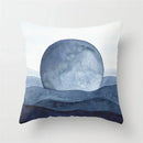 Geometric Blue Ink Flower Pillowcase for Stylish Home Decor by Axyaa