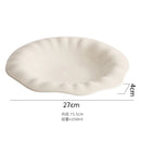 Axyaa White Ceramic Relief Plate Set - Restaurant Tableware