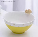 Axyaa Cute Cat Ceramic Soup Bowl - Personal Children's Creative Rice Bowl