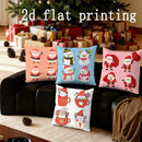 Axyaa Santa Christmas Pillow Covers for Sofa, Bedroom, Car - Rectangular Cushion