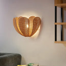 Axyaa Modern Rattan Wabi Sabi Wall Scones: Nordic Minimalist Bedside Lamp