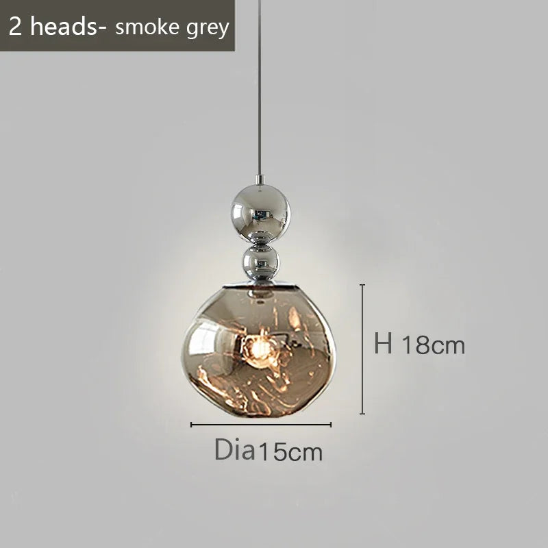 Axyaa Nordic Luxury Round Chandelier for Bar Counter, Bedroom, and Restaurant, Postmodern Lava Lamp